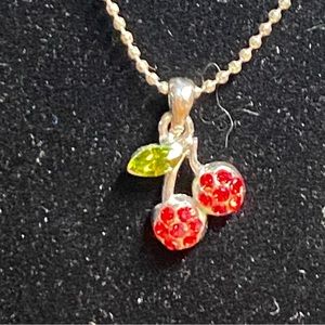 4 for $12: Cherry Necklace Silver Tone